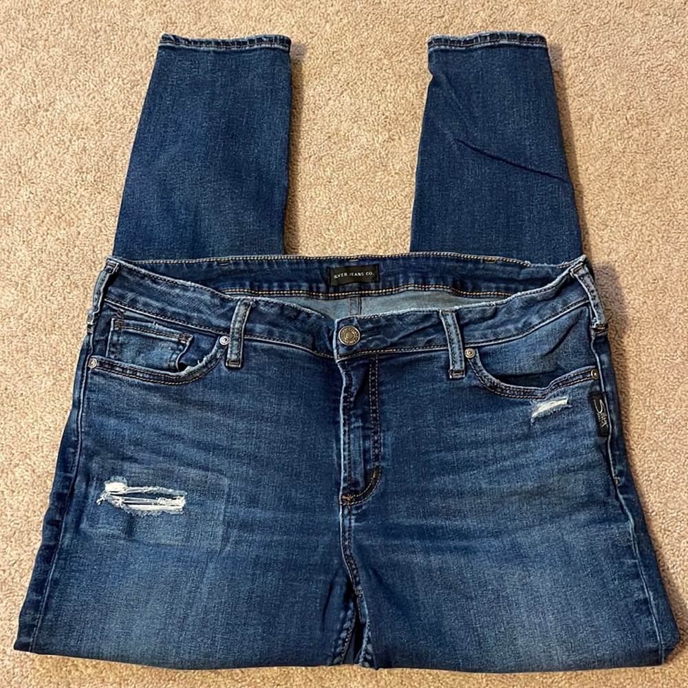Silver Skinny Jeans